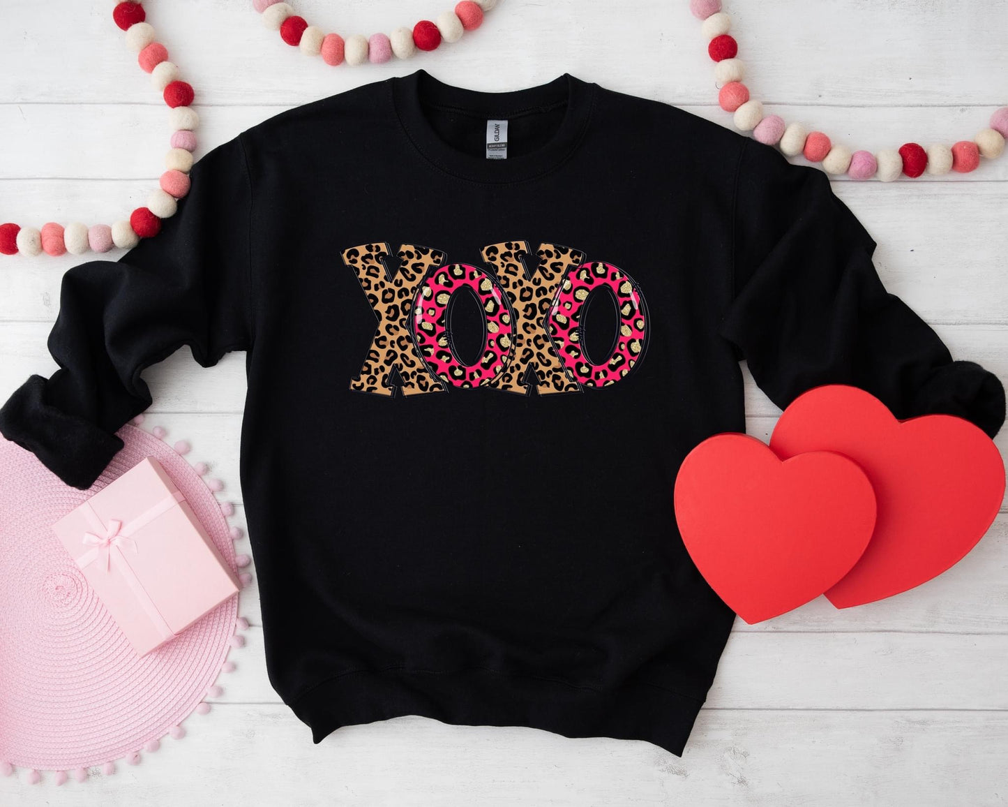 Leopard XOXO Black Sweatshirt