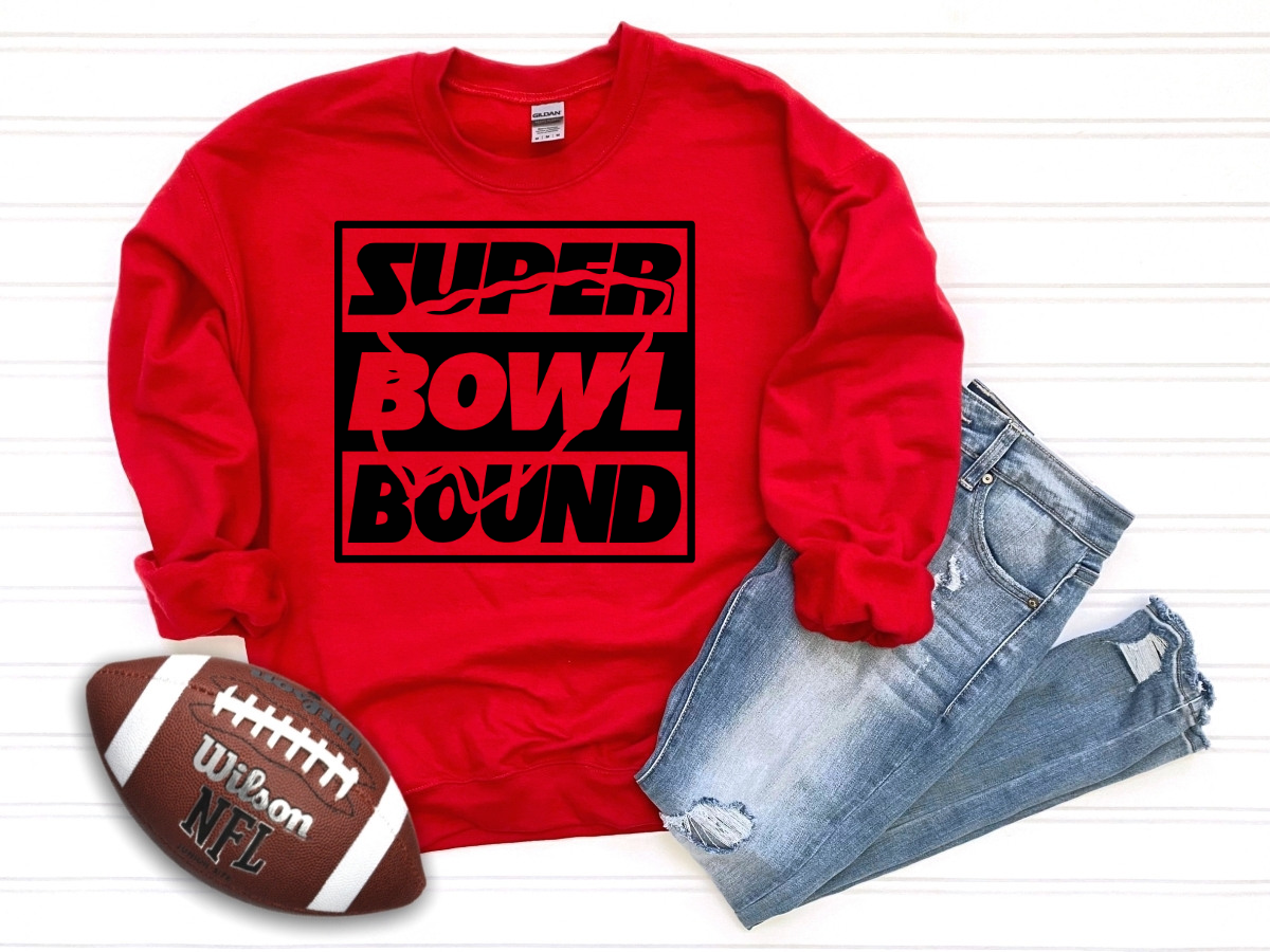 Black Super Bowl Bound Arrowhead Red Sweatshirt