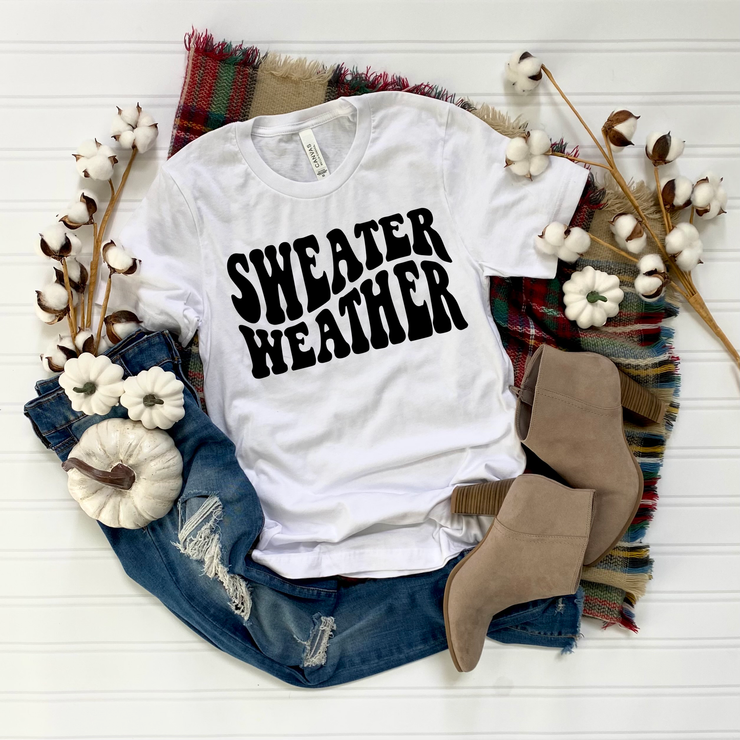 Black Sweater Weather White Tee