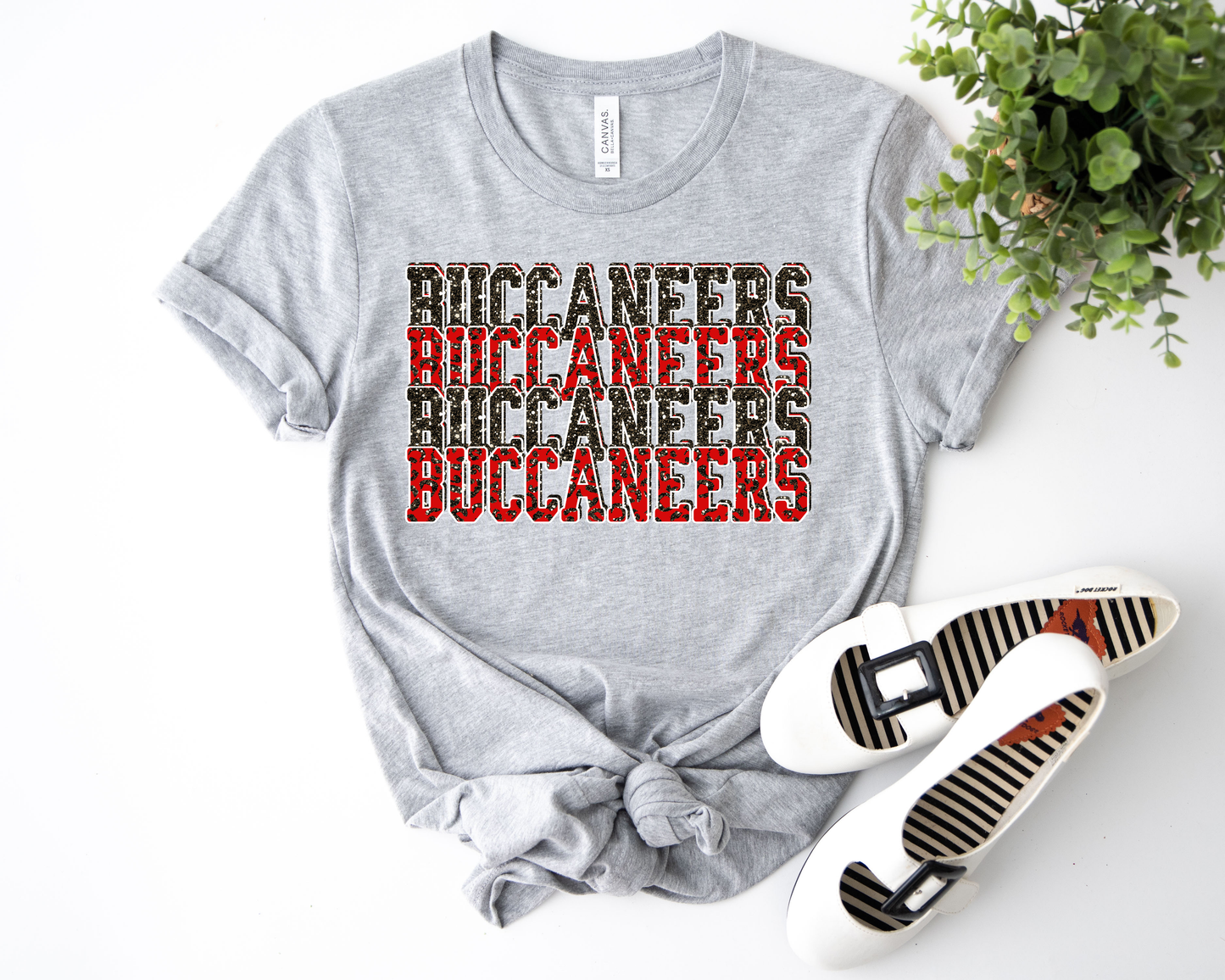 Buccaneers Grunge Repeat Ash Tee