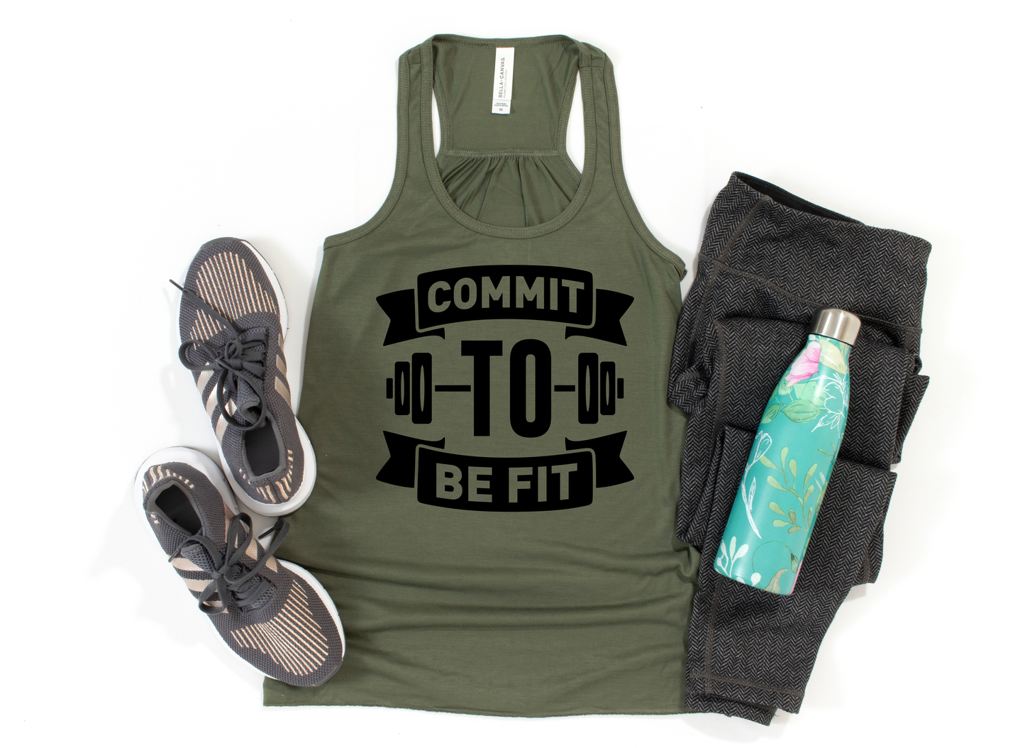 Commit To Be Fit Army Military Green