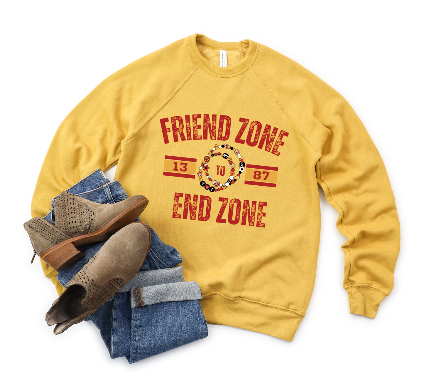 Friend Zone To End Zone Mustard Sweatshirt