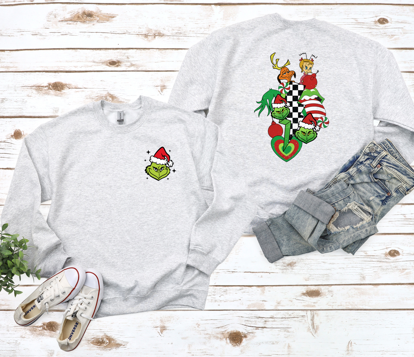 Front & Back Grinch Ash Sweatshirt