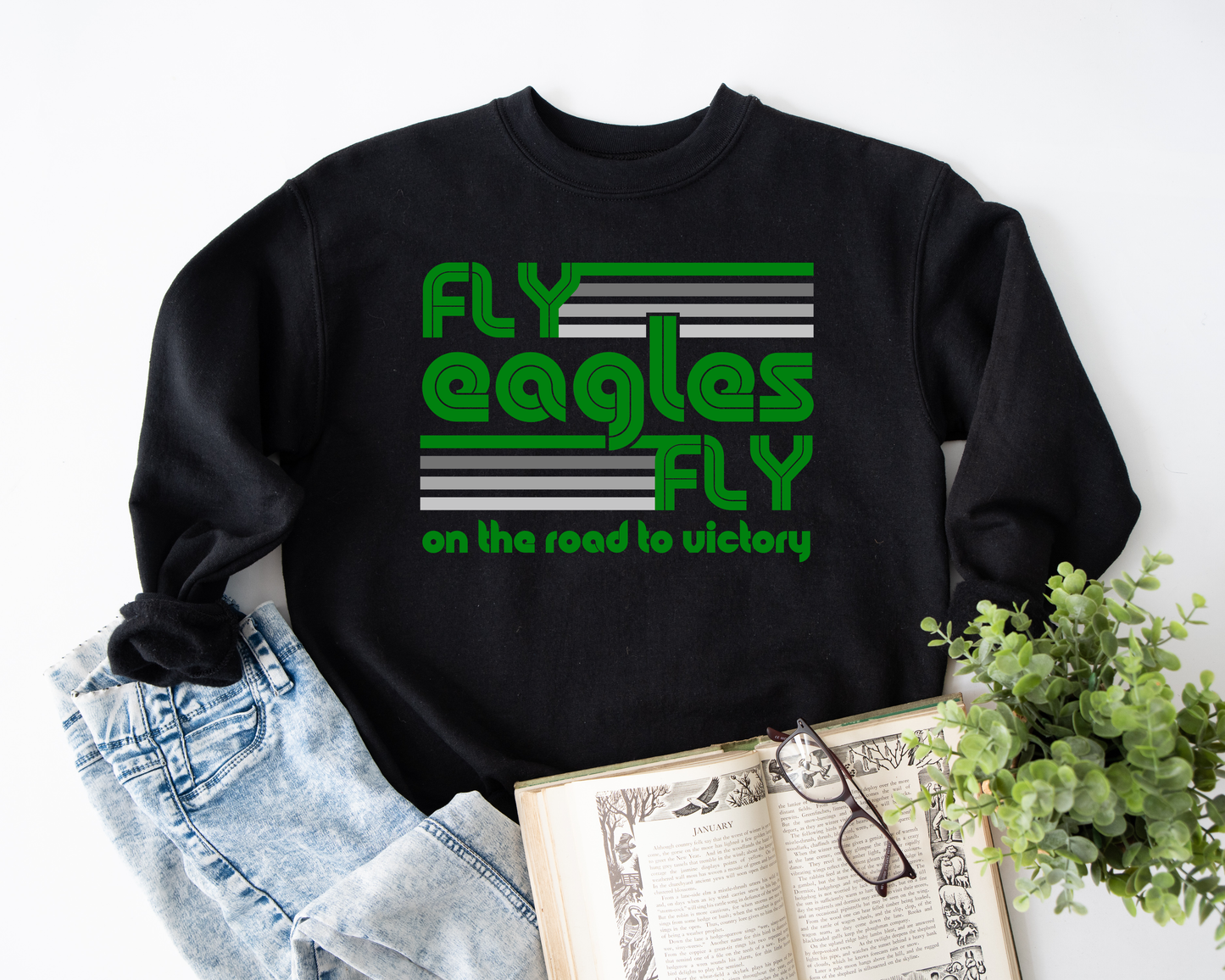 Green Fly Eagles Fly Black Sweatshirt