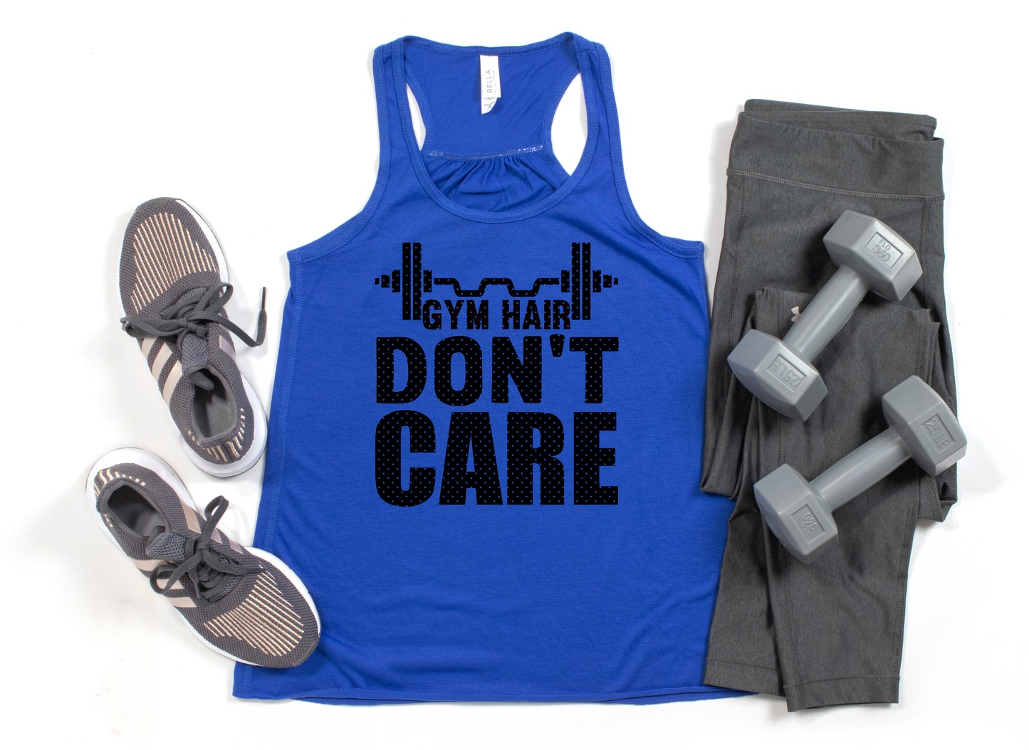 Gym Hair Don't Care Royal Blue Tank