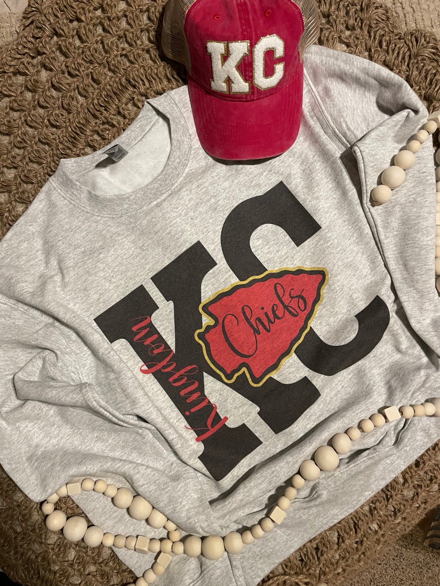 ****$24.00 Sale**** KC Kingdom Chiefs Arrowhead Ash Sweatshirt