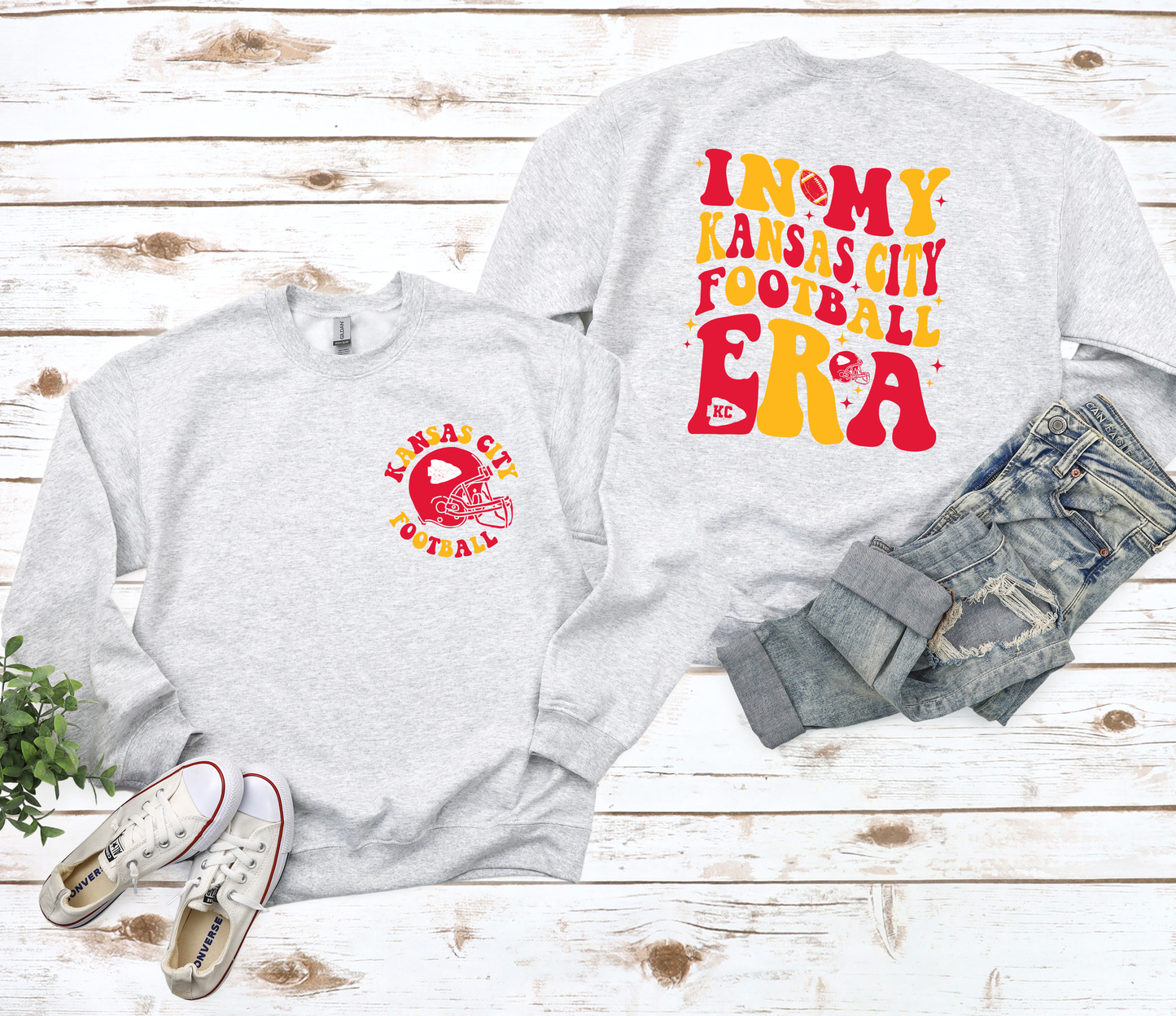 In My Kansas City Football Era Front And Back Ash Sweatshirt