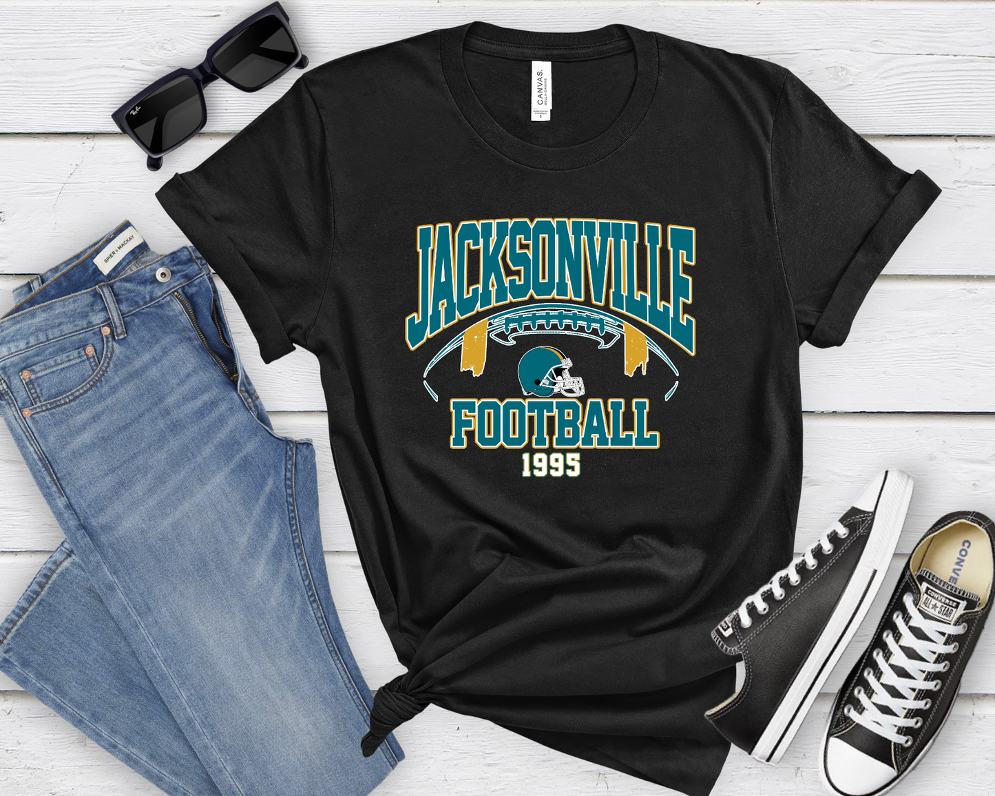 Jacksonville Football Est 1995 Black Tee