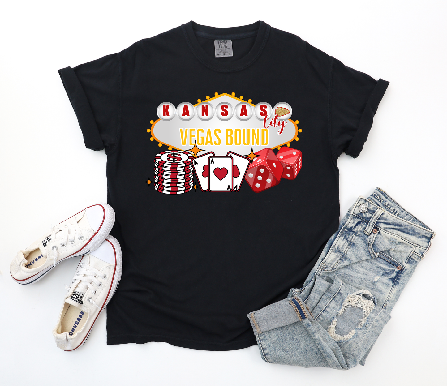 Kansas City Vegas Bound Black Tee