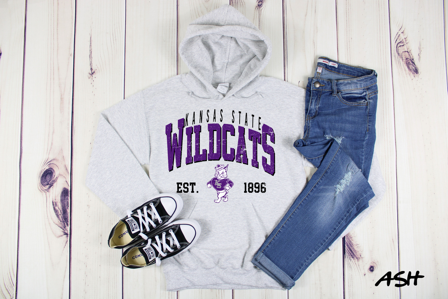 Kansas State Wildcats Est 1896 Ash Hoodie