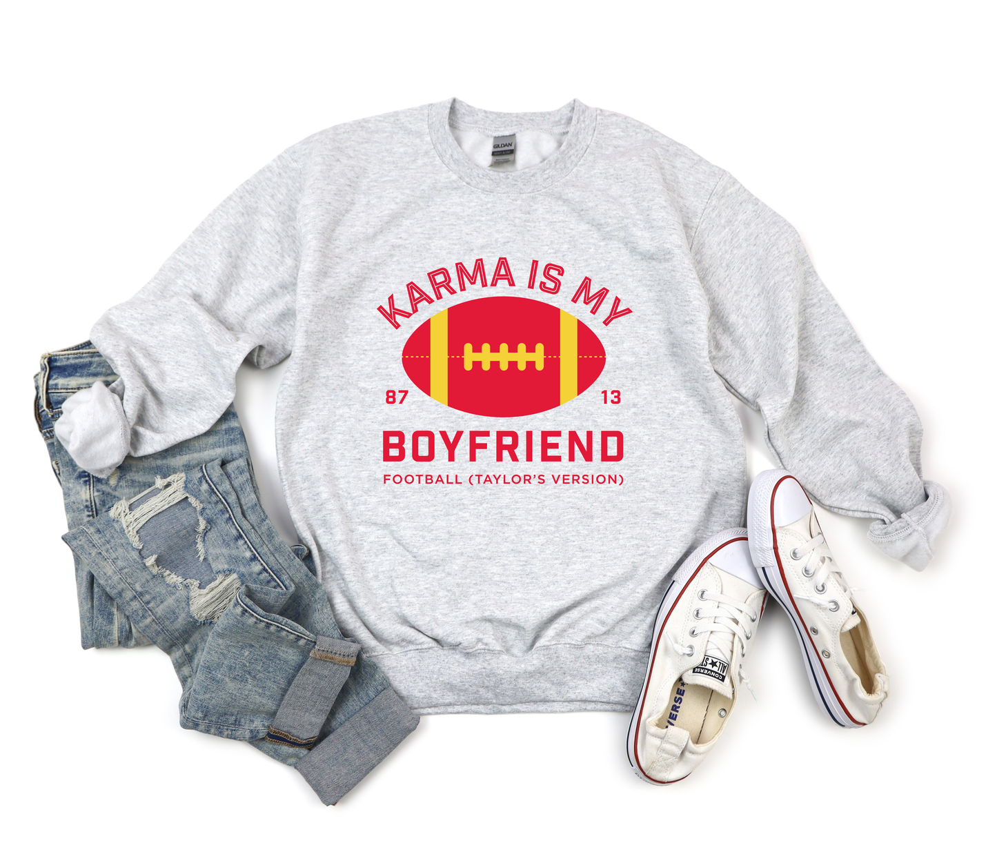Krama Is My Boyfriend Chiefs Taylor's Version Ash Sweatshirt