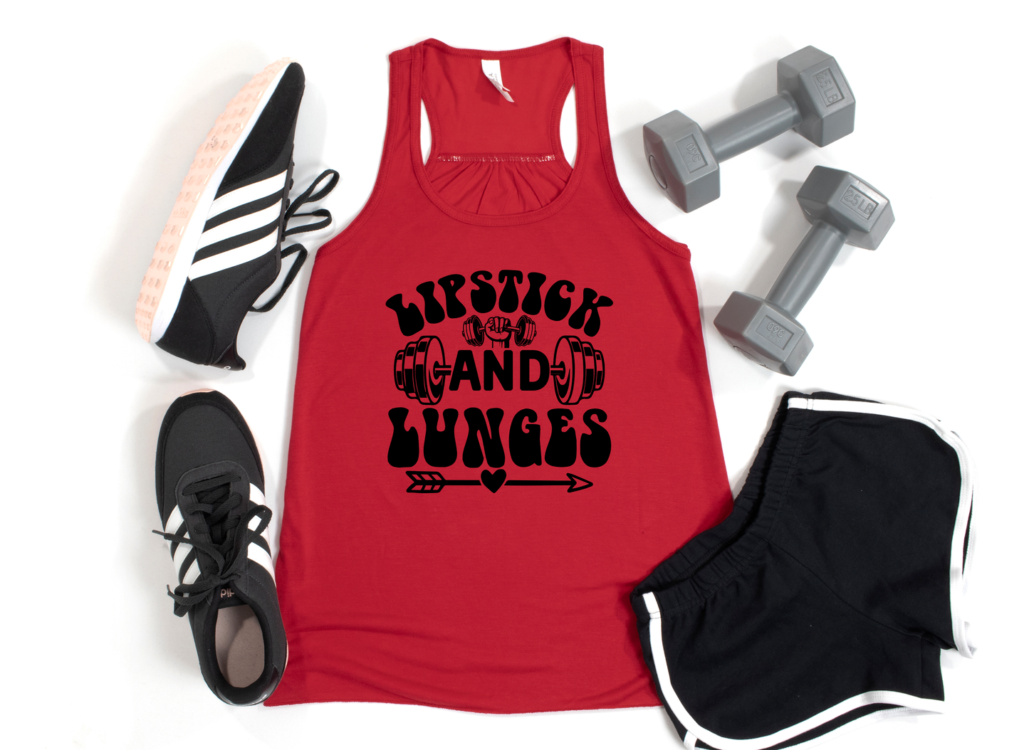 Lipstick and Lunges Red Tank