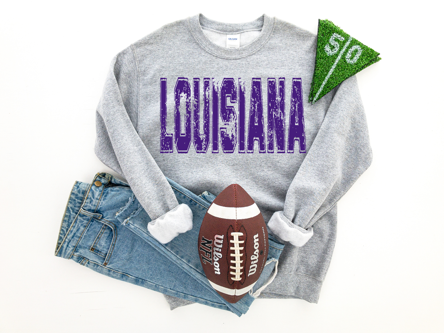 Louisiana Purple Distressed Ash Sweatshirt