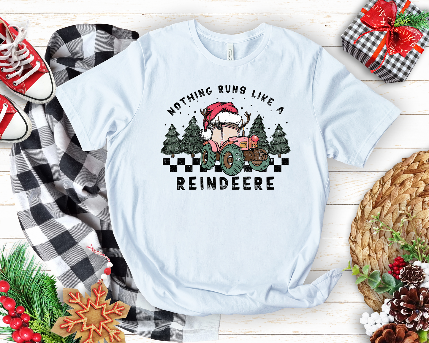 Nothing Runs Like A Reindeere White Tee