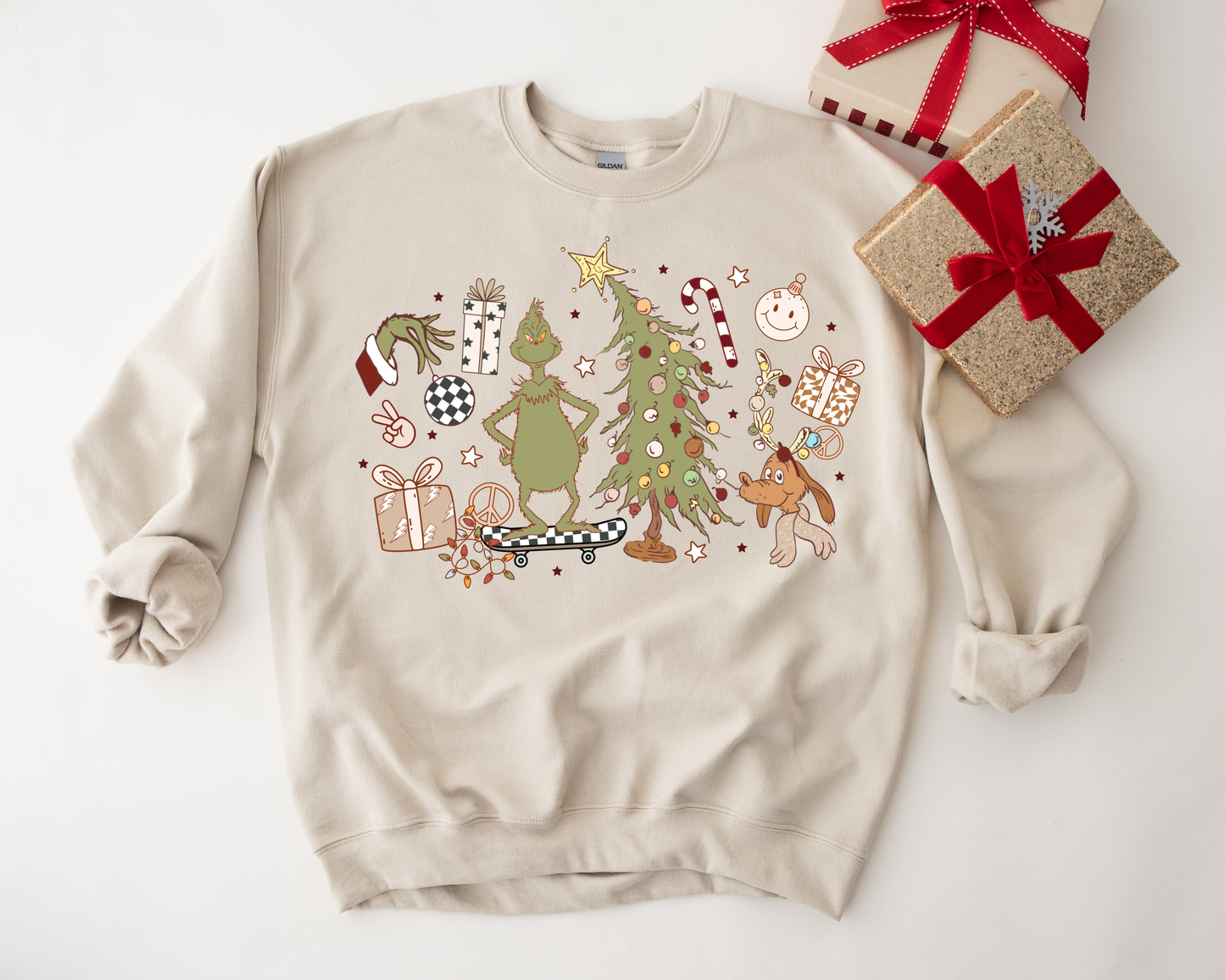 Retro Grinch Christmas Sand Sweatshirt
