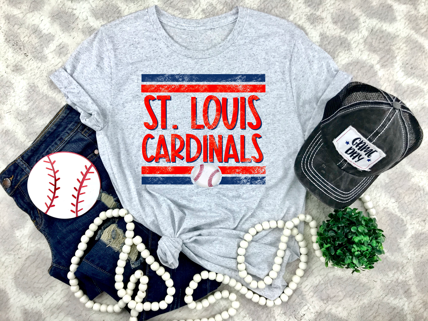 St. Louis Distressed Lined Ash Sweatshirt