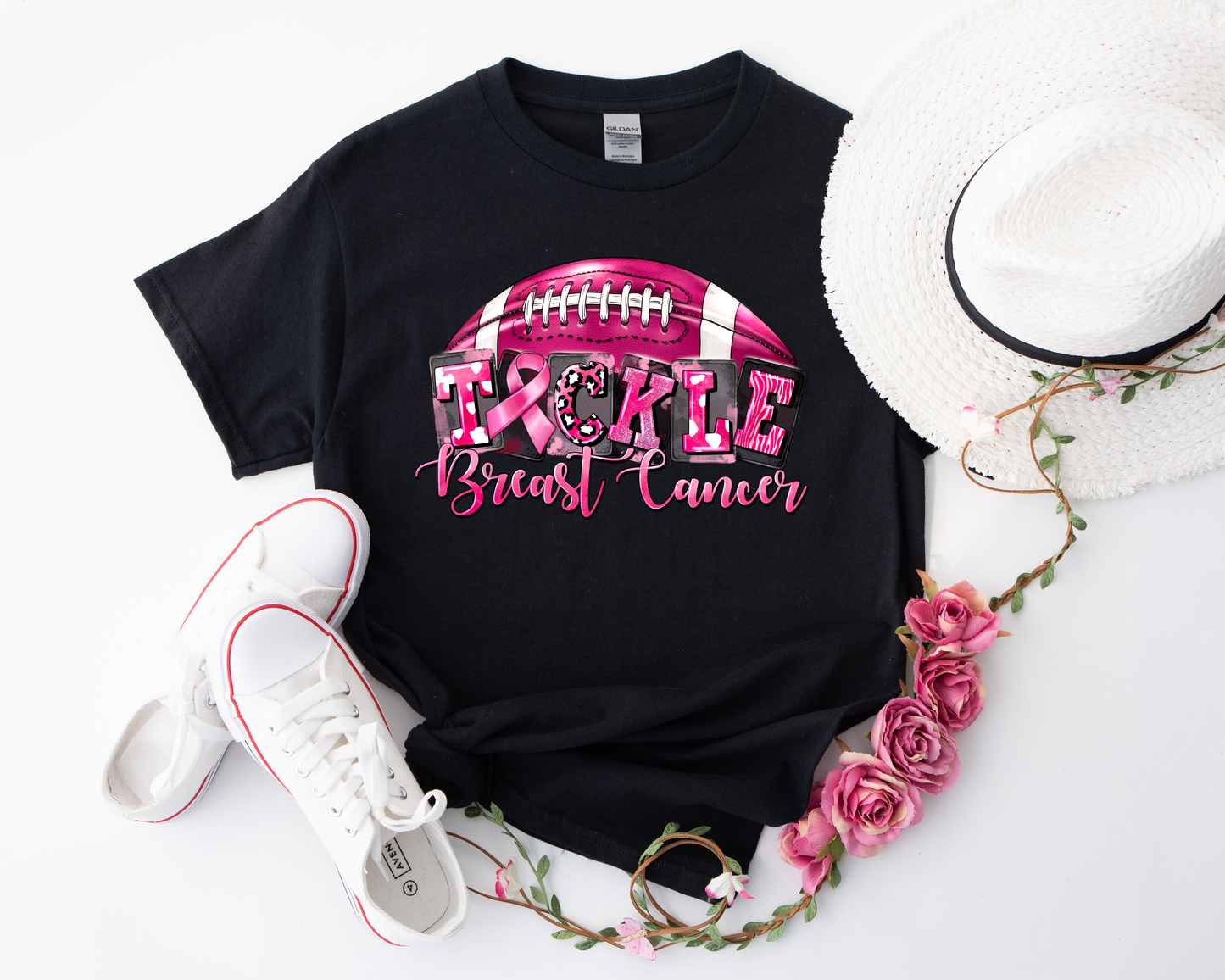 Tackle Breast Cancer Black Tee