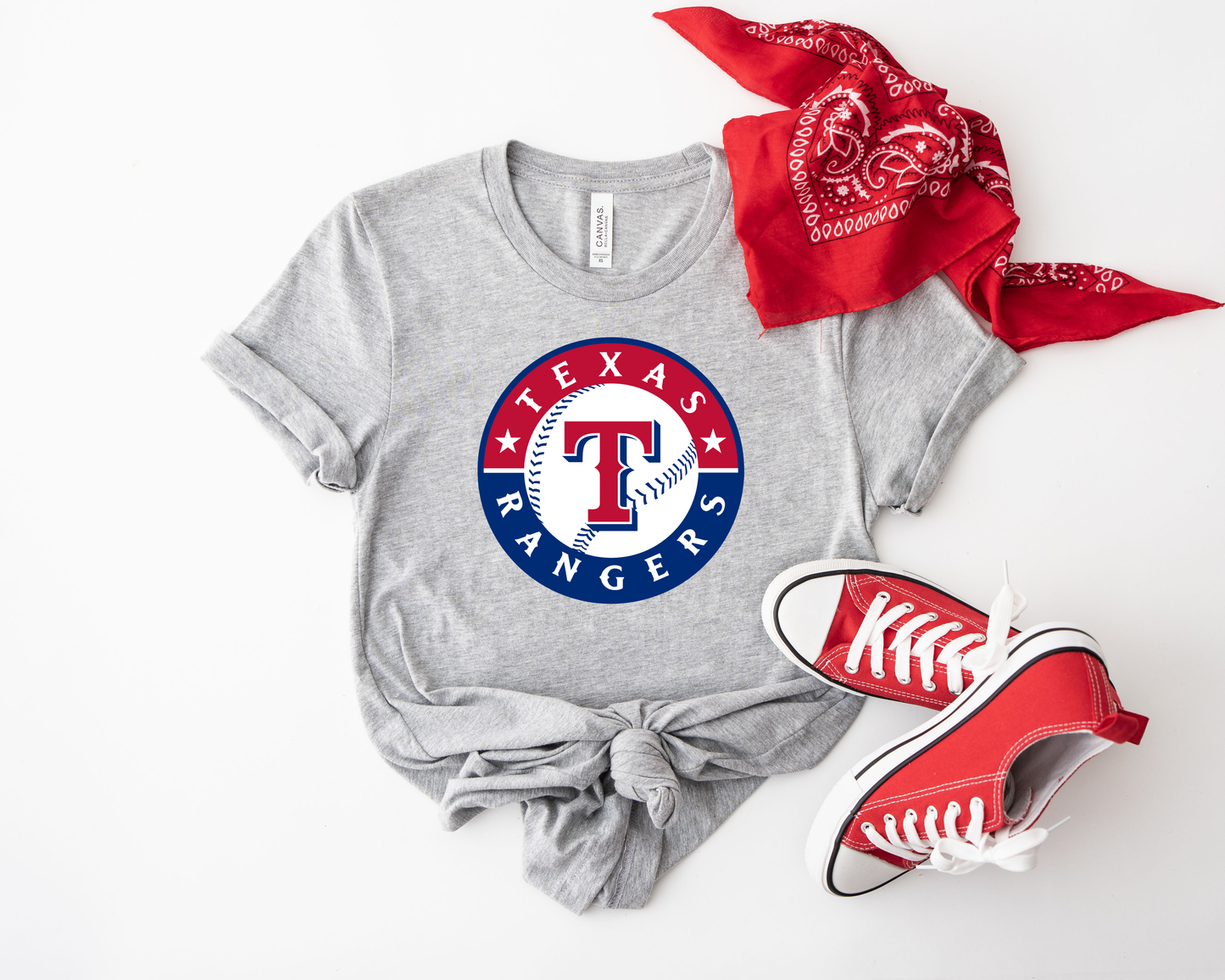 Texas Rangers Baseball Circle Heather Gray Tee