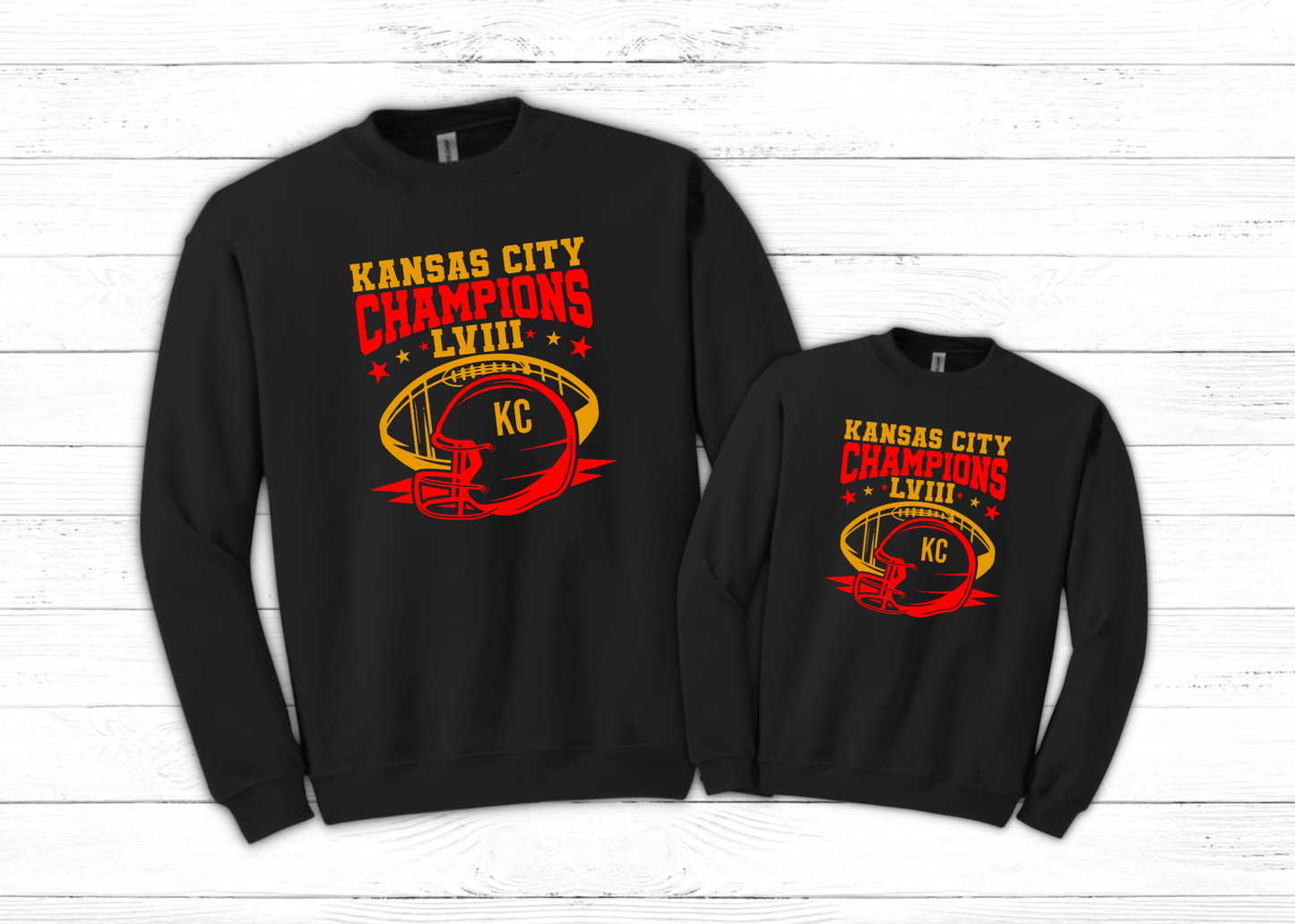 Youth & Adult Kansas City Champions LVIII Black Sweatshirt