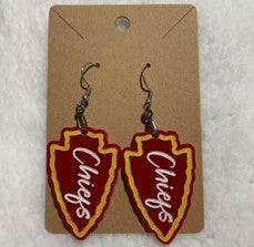 ***PREORDER*** Large Red Arrowhead Chiefs Acrylic Earrings