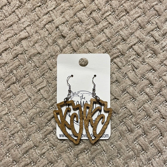 **PREORDER** KC Arrowhead Wood Earrings