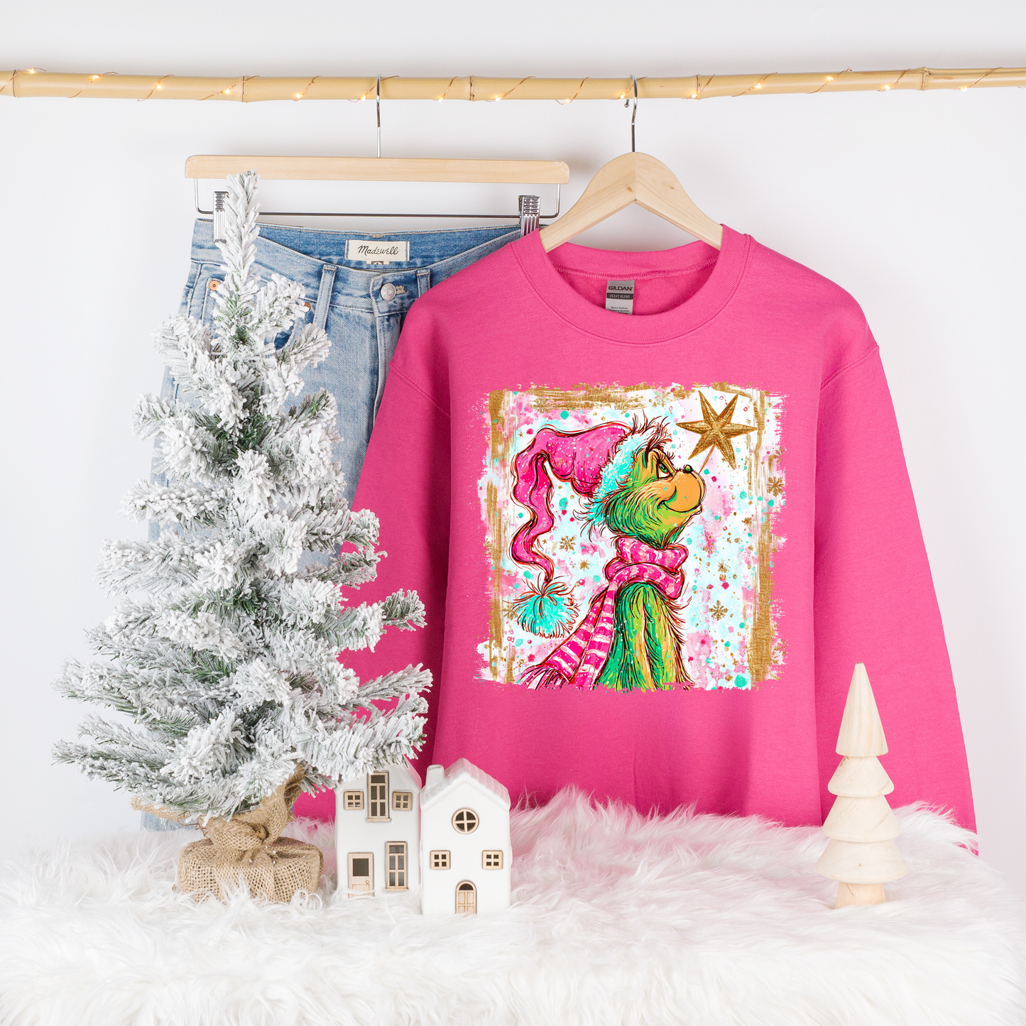 Green Man with Star Heliconia Sweatshirt