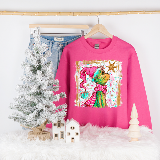 Green Man with Star Heliconia Sweatshirt