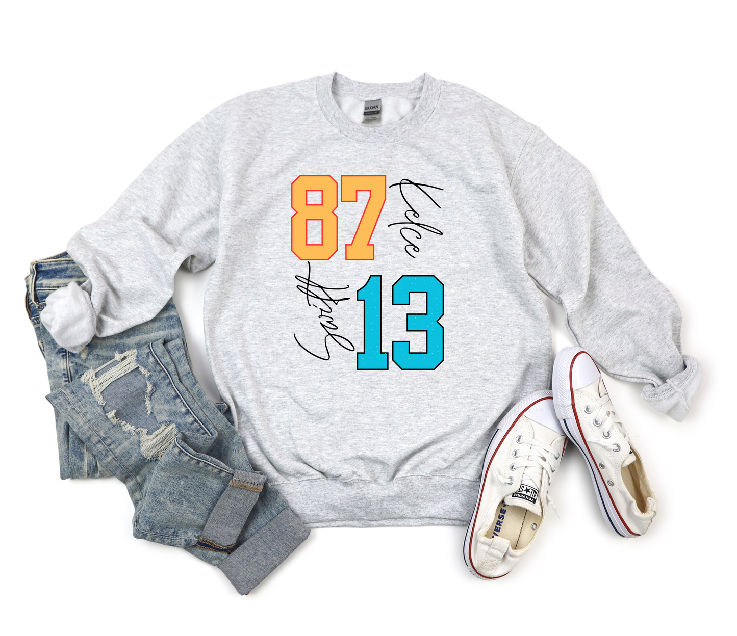 87 & 13 Kelce & Swift Ash Sweatshirt