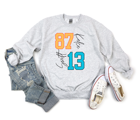 87 & 13 Kelce & Swift Ash Sweatshirt