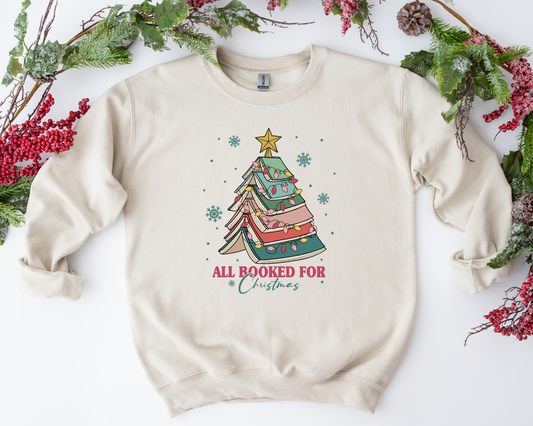 All Booked Up for Christmas Sand Sweatshirt