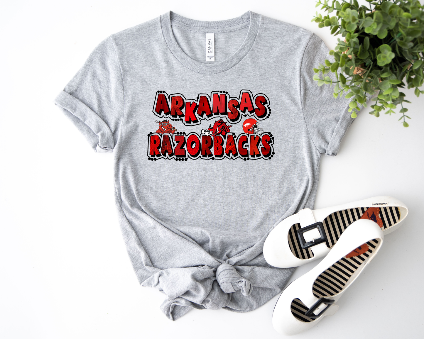 Arkansas Razorbacks Bubble Athletic Gray Tee