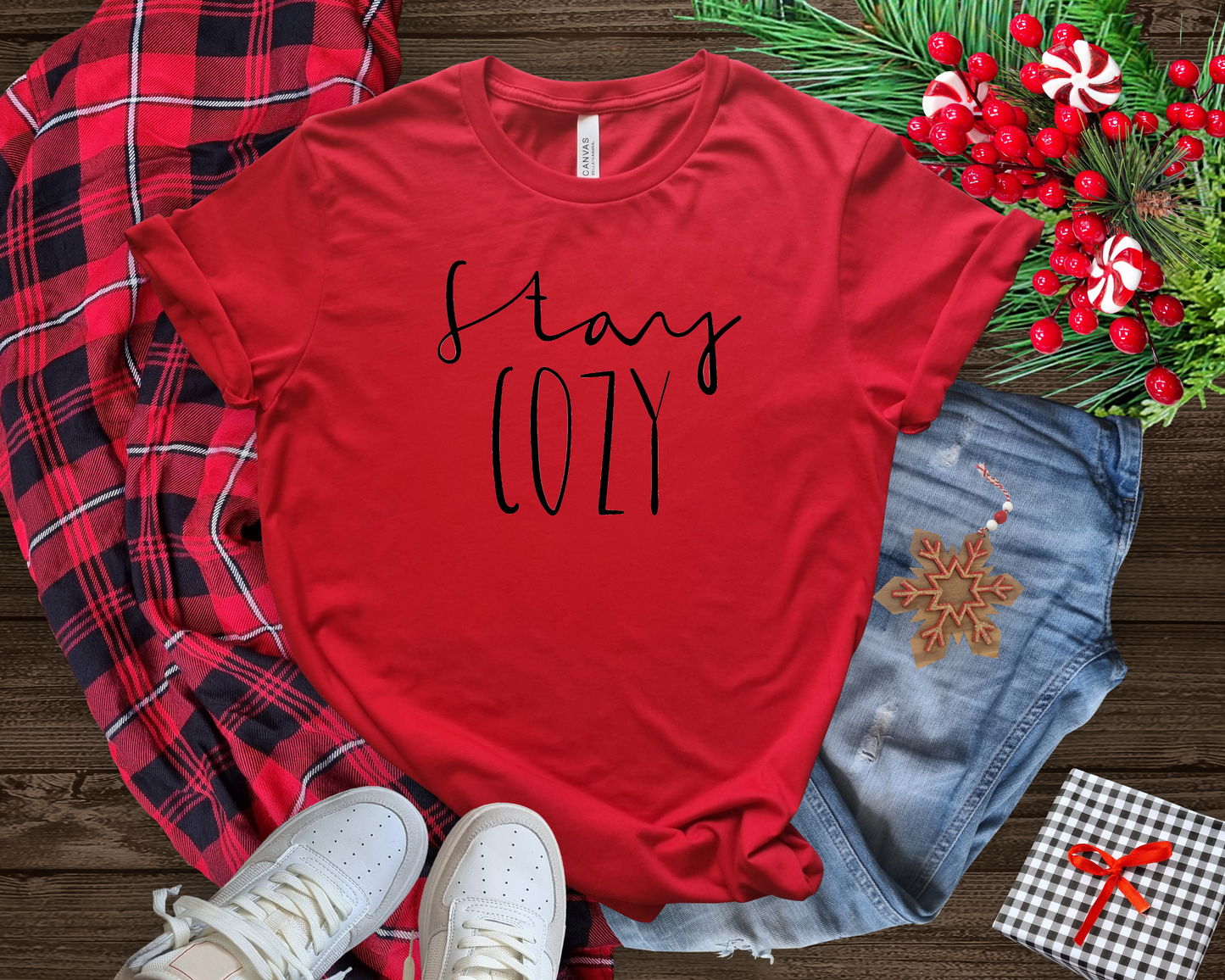 Stay Cozy Red Tee