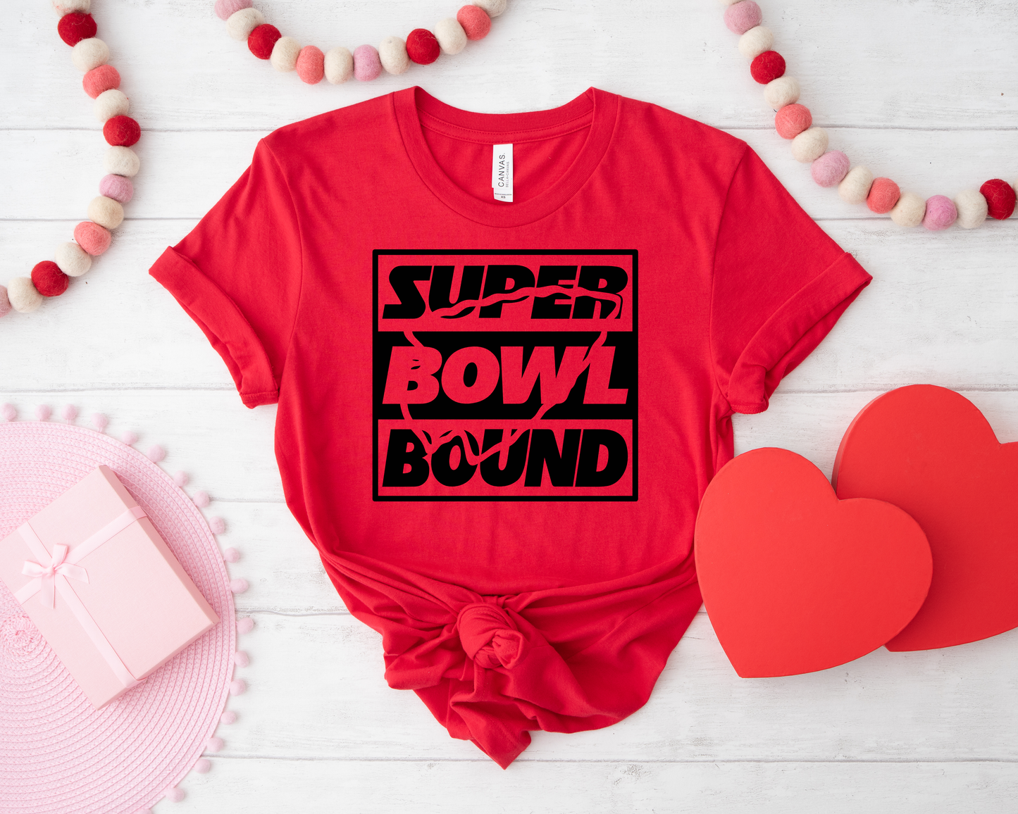 Black Super Bowl Bound Arrowhead Red Tee