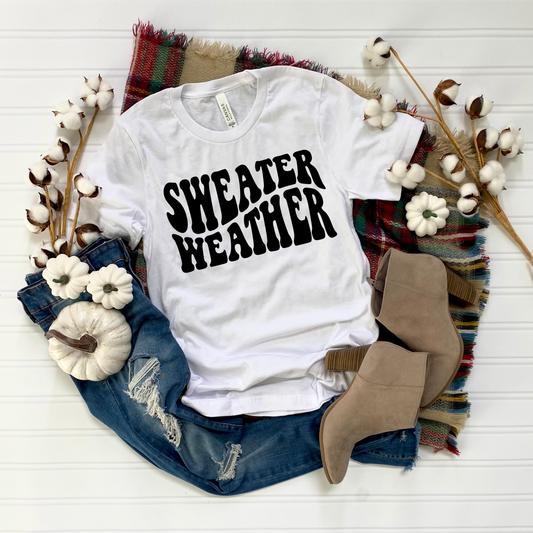 Black Sweater Weather White Tee
