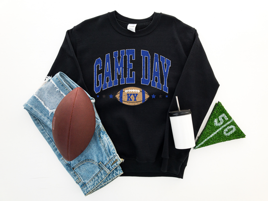 Blue Game Day Kentucky Football Black Sweatshirt