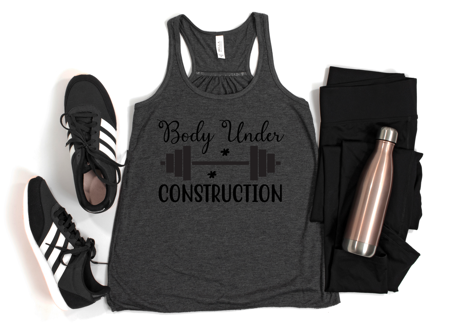 Body Under Construction Dark Gray Heather Tank