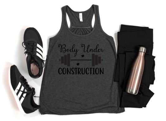 Body Under Construction Dark Gray Heather Tank