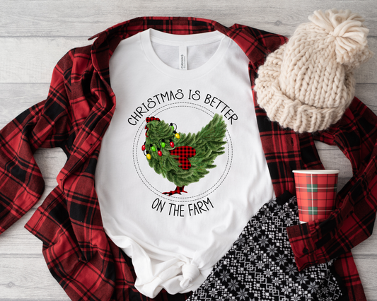 Christmas Is Better on the Farm White Tee