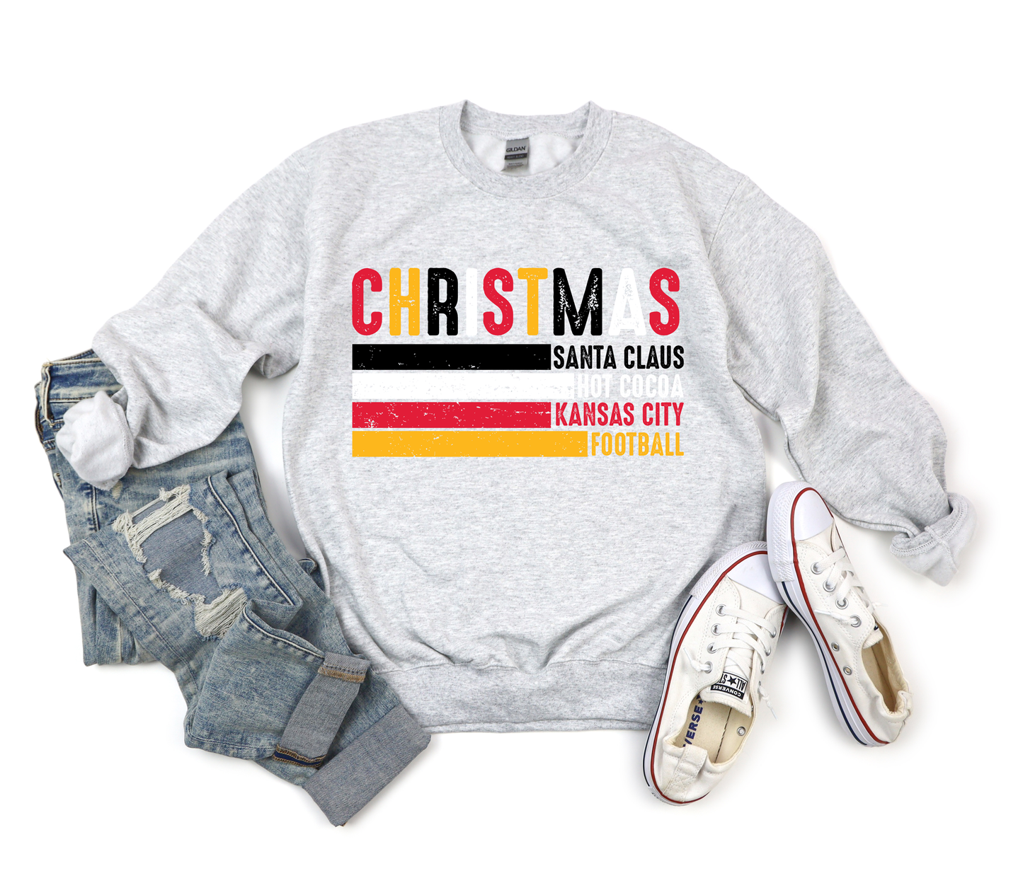 Christmas Lines Chiefs Ash Sweatshirt