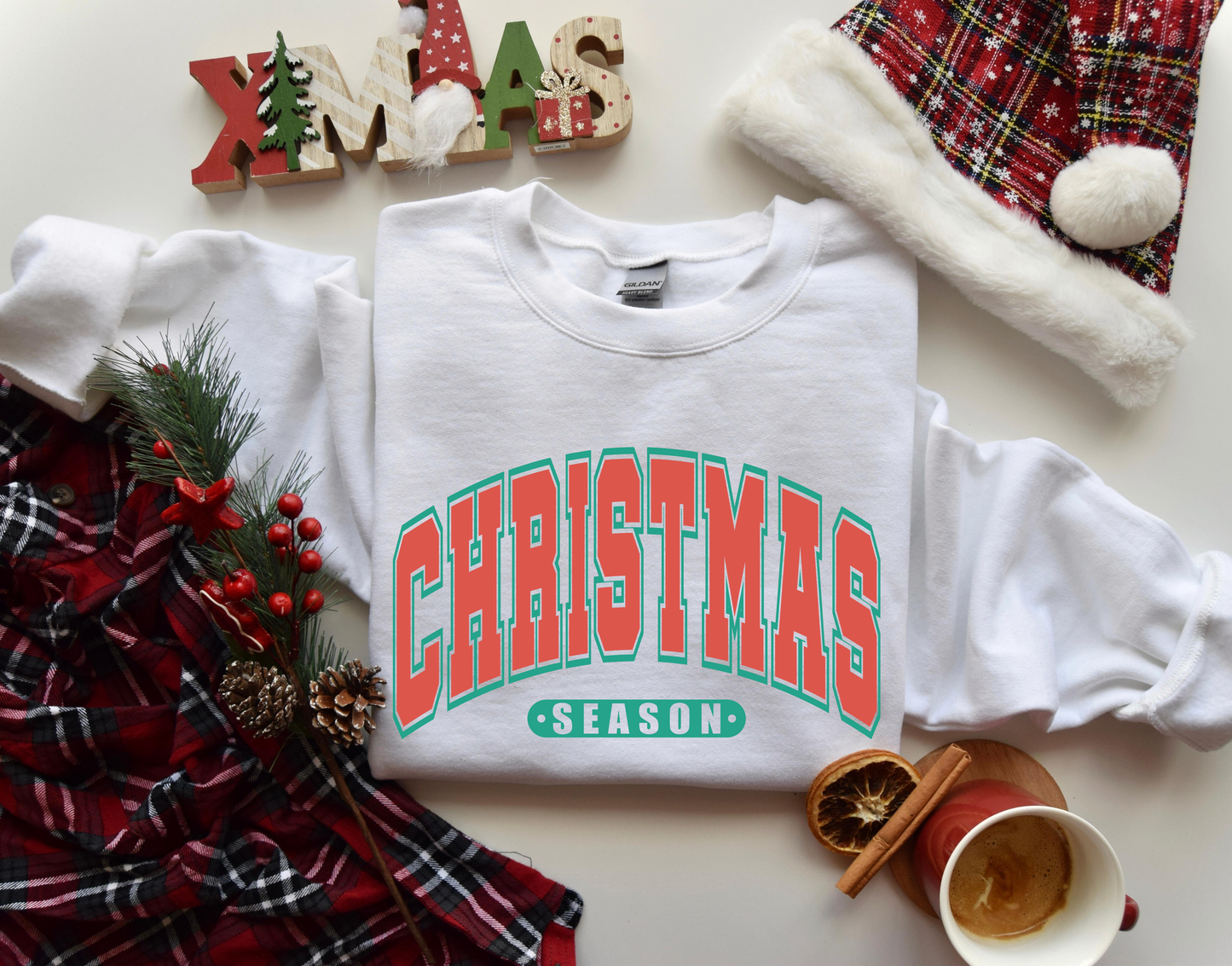 Christmas Season White Sweatshirt