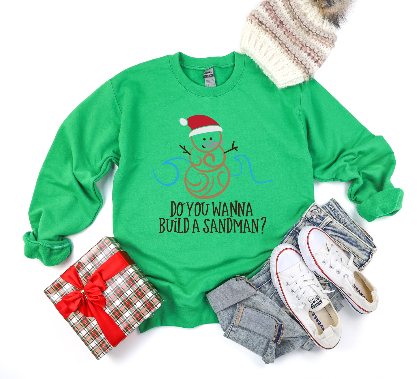 Do You Wanna Build A Sandman Green Sweatshirt