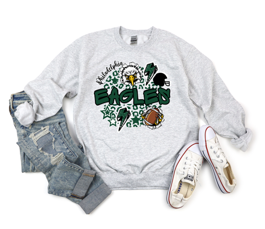Eagles Leopard Circle Ash Sweatshirt