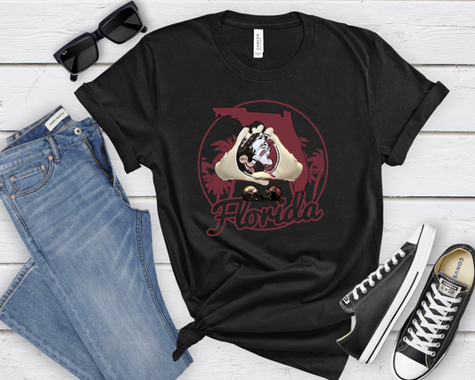 FSU Football Gloves Black Tee