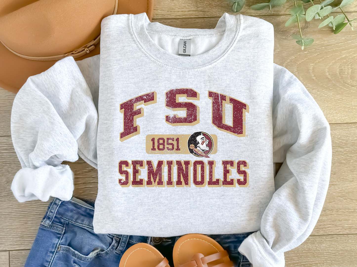 FSU Seminoles 1851 Distressed Ash Sweatshirt