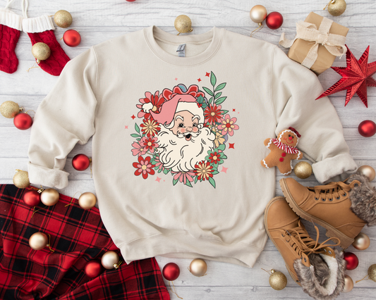 Floral Santa Sand Sweatshirt