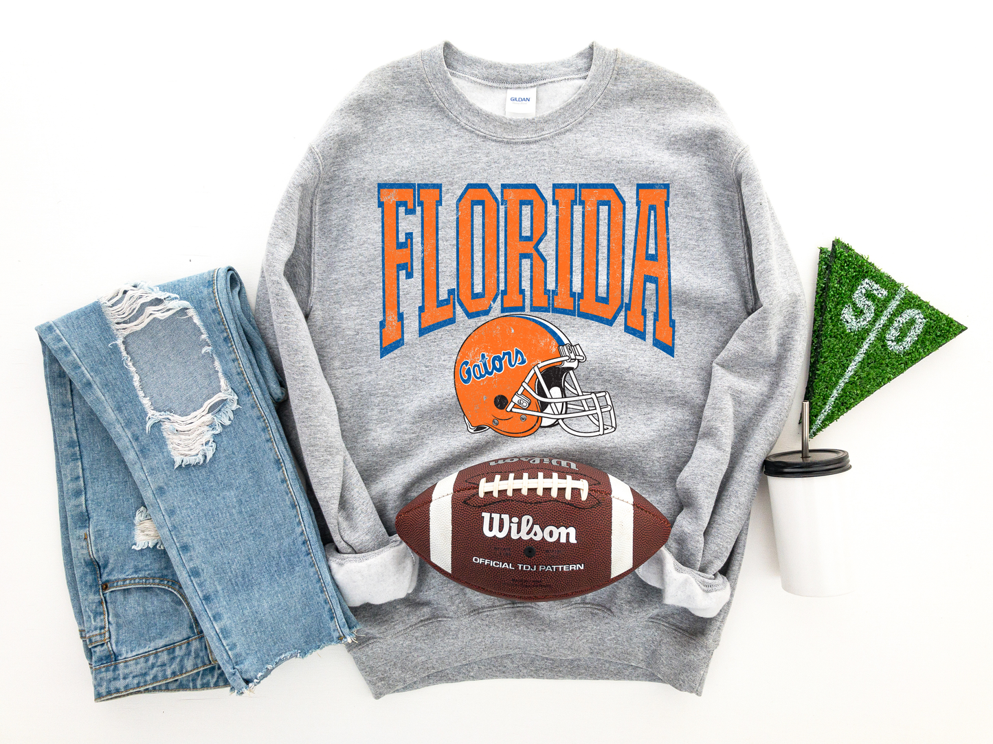 Florida Gators Helmet Sport Gray Sweatshirt