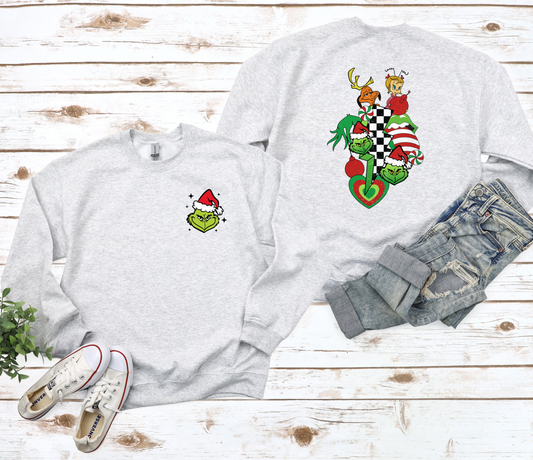Front & Back Grinch Ash Sweatshirt