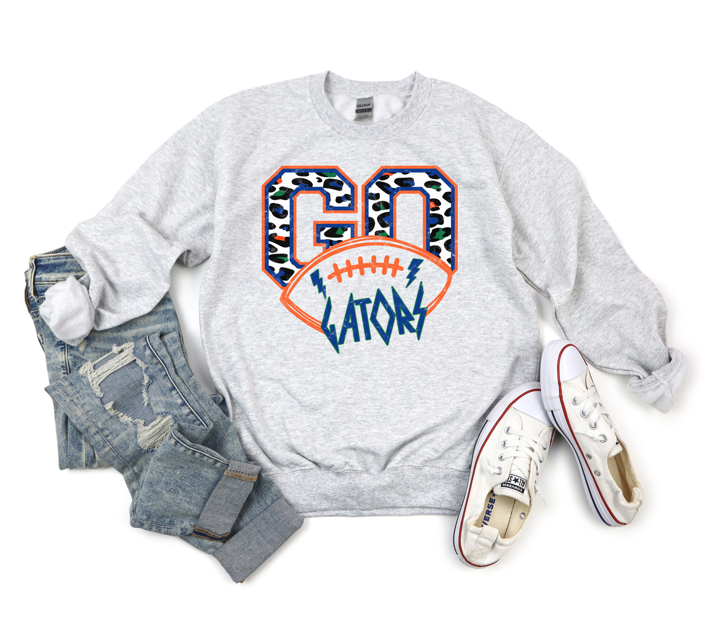 Leopard GO Gators Ash Sweatshirt