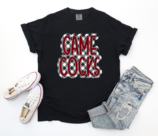 Gamecocks Black Buffalo Plaid Black Tee