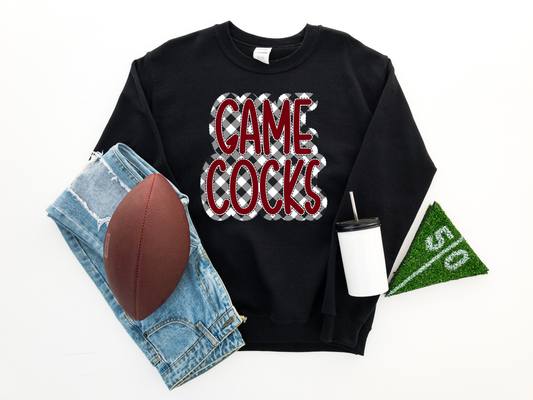 Gamecocks Black Buffalo Plaid Black Sweatshirt